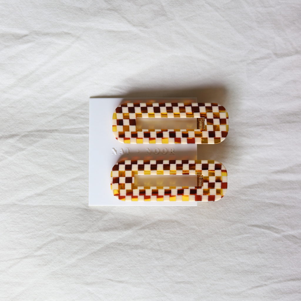 Checkered Duo - Hair Slides